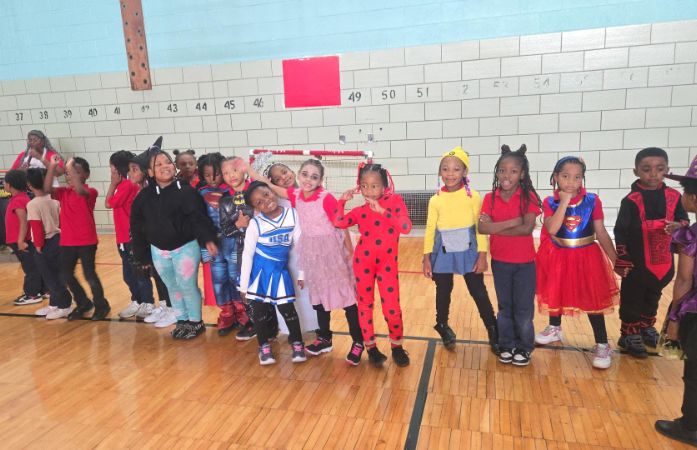  Students in costumes